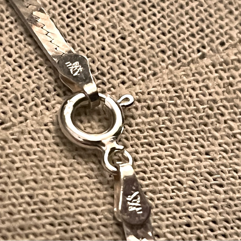 N345 Long sterling silver 925 herringbone necklace chain 24” - Picture 4 of 7